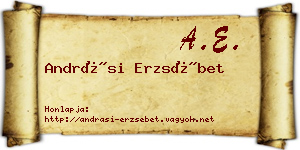 Andrási Erzsébet névjegykártya